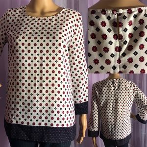 LOFT mixed white keyhole sheer bold outline